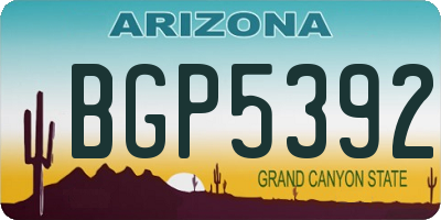AZ license plate BGP5392
