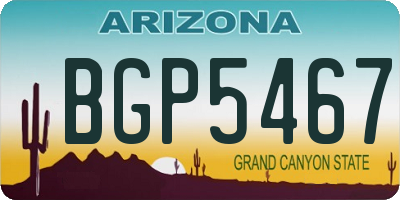 AZ license plate BGP5467