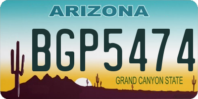 AZ license plate BGP5474