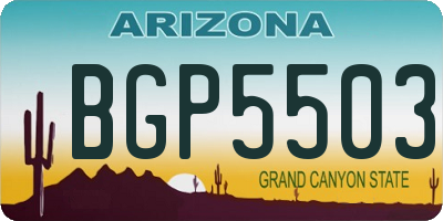 AZ license plate BGP5503