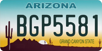 AZ license plate BGP5581