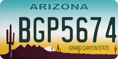 AZ license plate BGP5674