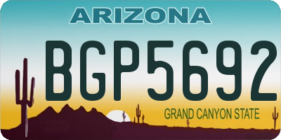 AZ license plate BGP5692