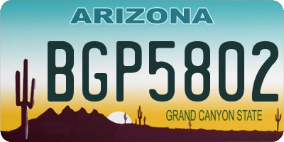 AZ license plate BGP5802
