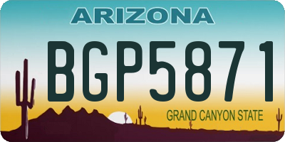 AZ license plate BGP5871