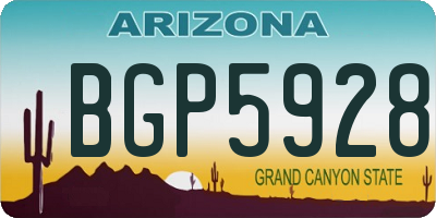AZ license plate BGP5928
