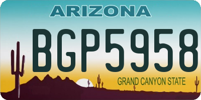 AZ license plate BGP5958