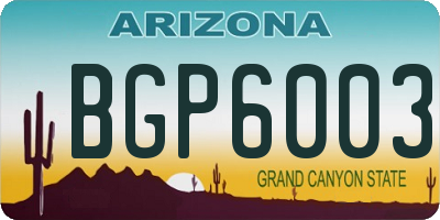AZ license plate BGP6003
