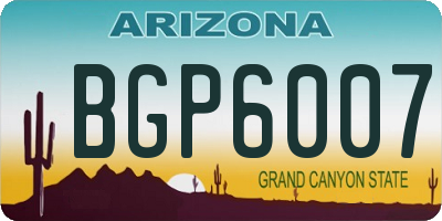 AZ license plate BGP6007