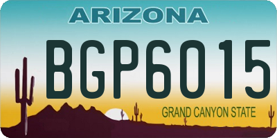 AZ license plate BGP6015