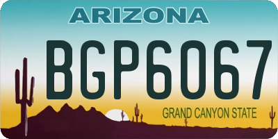AZ license plate BGP6067