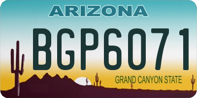 AZ license plate BGP6071