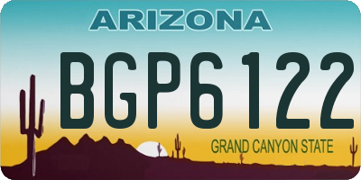 AZ license plate BGP6122