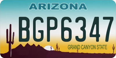 AZ license plate BGP6347