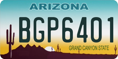 AZ license plate BGP6401