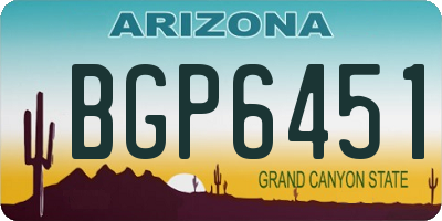 AZ license plate BGP6451