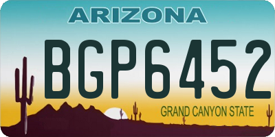 AZ license plate BGP6452