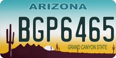 AZ license plate BGP6465