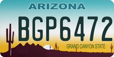 AZ license plate BGP6472