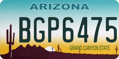 AZ license plate BGP6475