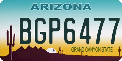 AZ license plate BGP6477