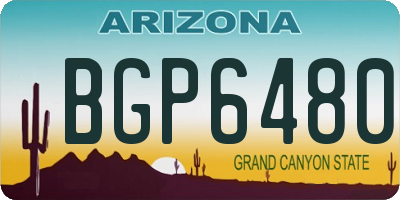 AZ license plate BGP6480