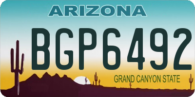 AZ license plate BGP6492