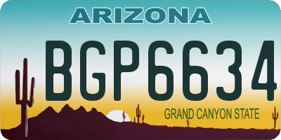 AZ license plate BGP6634