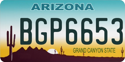 AZ license plate BGP6653