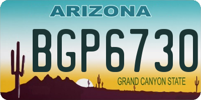AZ license plate BGP6730