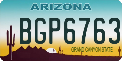AZ license plate BGP6763