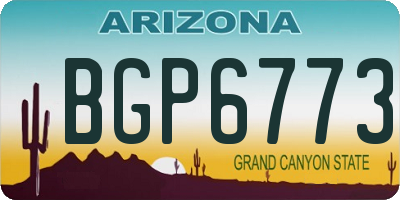 AZ license plate BGP6773