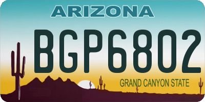 AZ license plate BGP6802