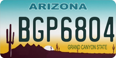 AZ license plate BGP6804