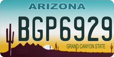 AZ license plate BGP6929