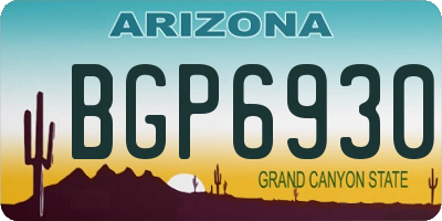 AZ license plate BGP6930