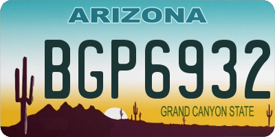 AZ license plate BGP6932