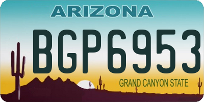 AZ license plate BGP6953