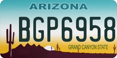 AZ license plate BGP6958