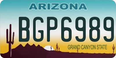 AZ license plate BGP6989