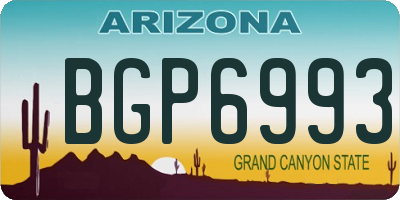 AZ license plate BGP6993
