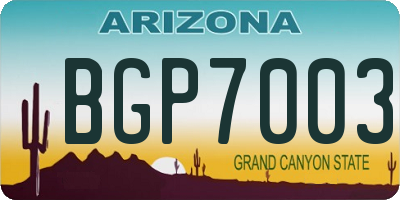 AZ license plate BGP7003