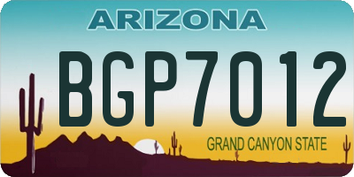 AZ license plate BGP7012