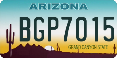 AZ license plate BGP7015