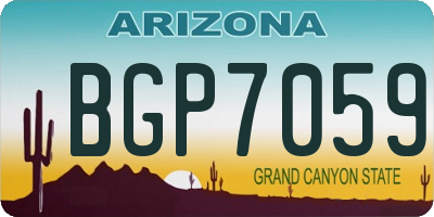 AZ license plate BGP7059