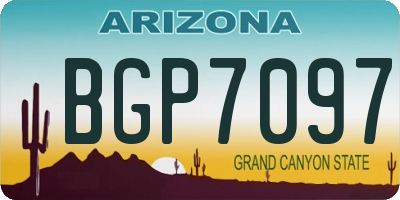 AZ license plate BGP7097