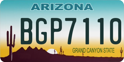 AZ license plate BGP7110