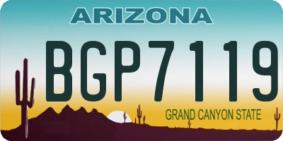 AZ license plate BGP7119