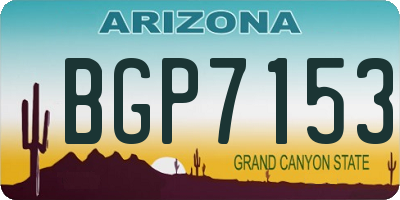 AZ license plate BGP7153