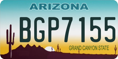 AZ license plate BGP7155
